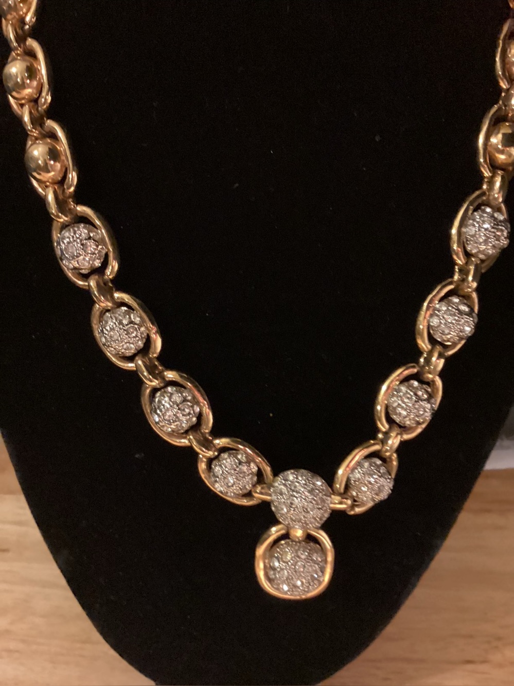 Faux Gold and Rhinestone Spheres Bracelet Set - Picture 3 of 9